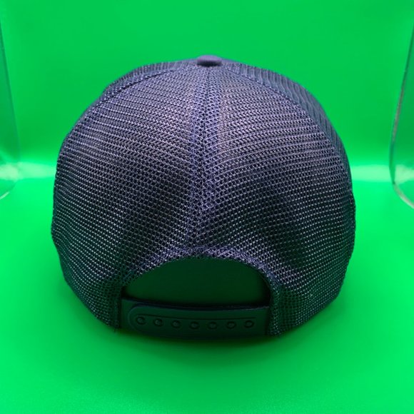 Vintage NASA Mesh Trucker Hat Navy Shuttle Astronaut Kennedy Snap-Back Cap 80s - Picture 3 of 8